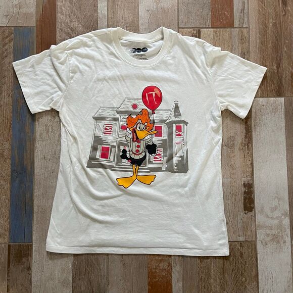Warner Bros 100 Looney Tunes Daffy Duck Pennywise IT T-shirt YL AXS - Picture 1 of 4